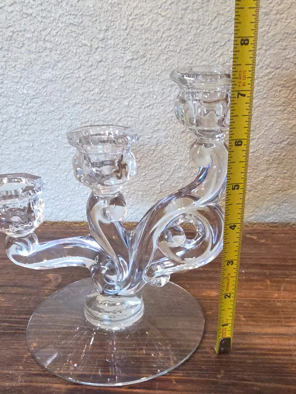 Vintage Heisey Cascade #142 3-lite Crystal Candlestick Holder